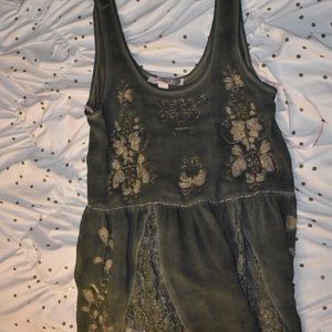 Green beaded tank top